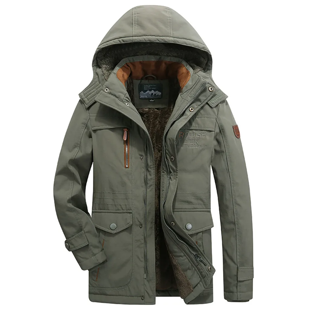 

Winter Jacket Men Long Section Plus Velvet Thick Hooded Jacket Winter Coat Parka Men Coach Jacket Chaqueta Invierno Hombre 2019