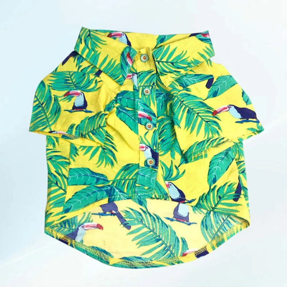 Floral Printed Breathable Dog Shirt Leisure Style Stylish Casual Soft Comfortable Pet Clothes Puppy Beach Summer Fashion Cat