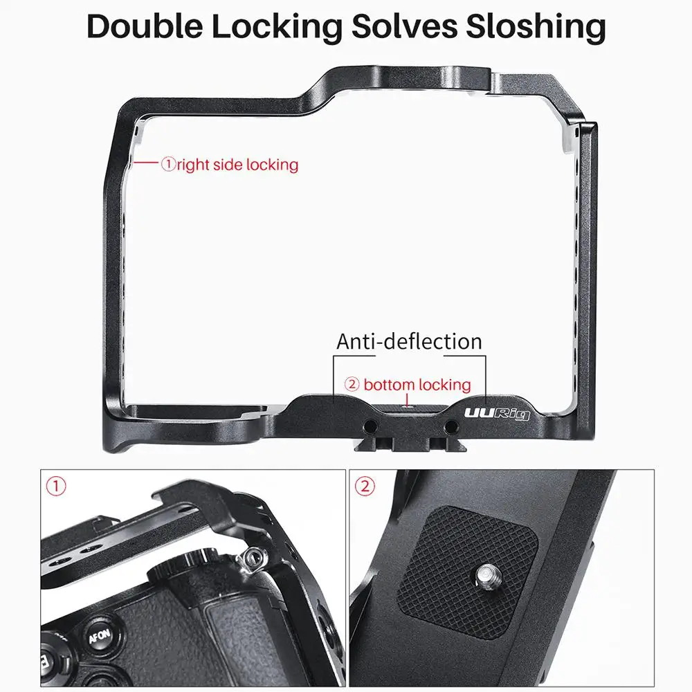 UURig C-S1 камера металлическая клетка для Panasonic DC-S1/S1R защитный корпус оболочки БЫСТРОРАЗЪЕМНАЯ пластина камеры аксессуары