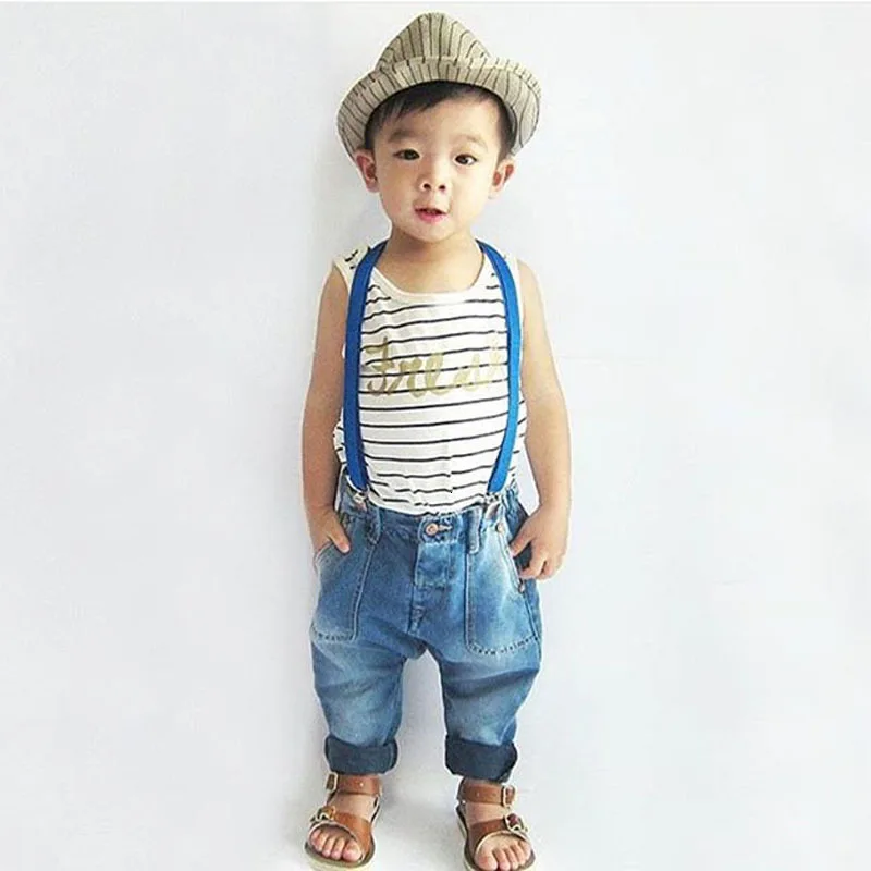 Fashion& Cute Casual Baby Boy Girls Sleeveless O Neck With Letter Cotton Striped Bodysuit 0-24m