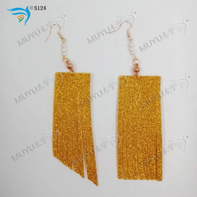 Желтый кисточка earrings-S124 руководство высечки и деревянные штампы