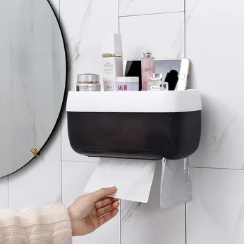 

Non-perforated toilet tissue box with removable moisture-proof shelf