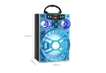 

Portable Bluetooth Speaker Bass stereo sound with LED Light Support USB TF Card HiFi Loudspeaker with Handle Home Music Center