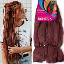 

SAMBRAID 24Inch Yaki Straight Jumbo Braids Pre Stretched Blonde Ombre Easy Braiding Crochet Hair Synthetic Hair Extensions