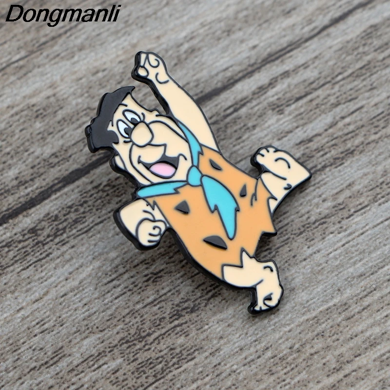 K815 Flintstones Мультяшные забавные эмалированные булавки и броши для женщин и мужчин нагрудные булавки рюкзак сумки значки детские подарки ювелирные изделия