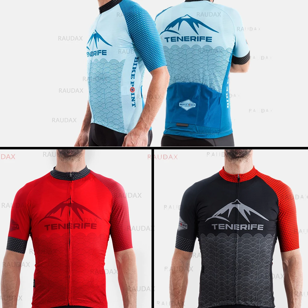 TENERIFE Pro Team Short Sleeve Cycling Jersey Sets Pure Color Men's Uniform Maillot Ropa Ciclismo Riding Clothing Suit | Спорт и