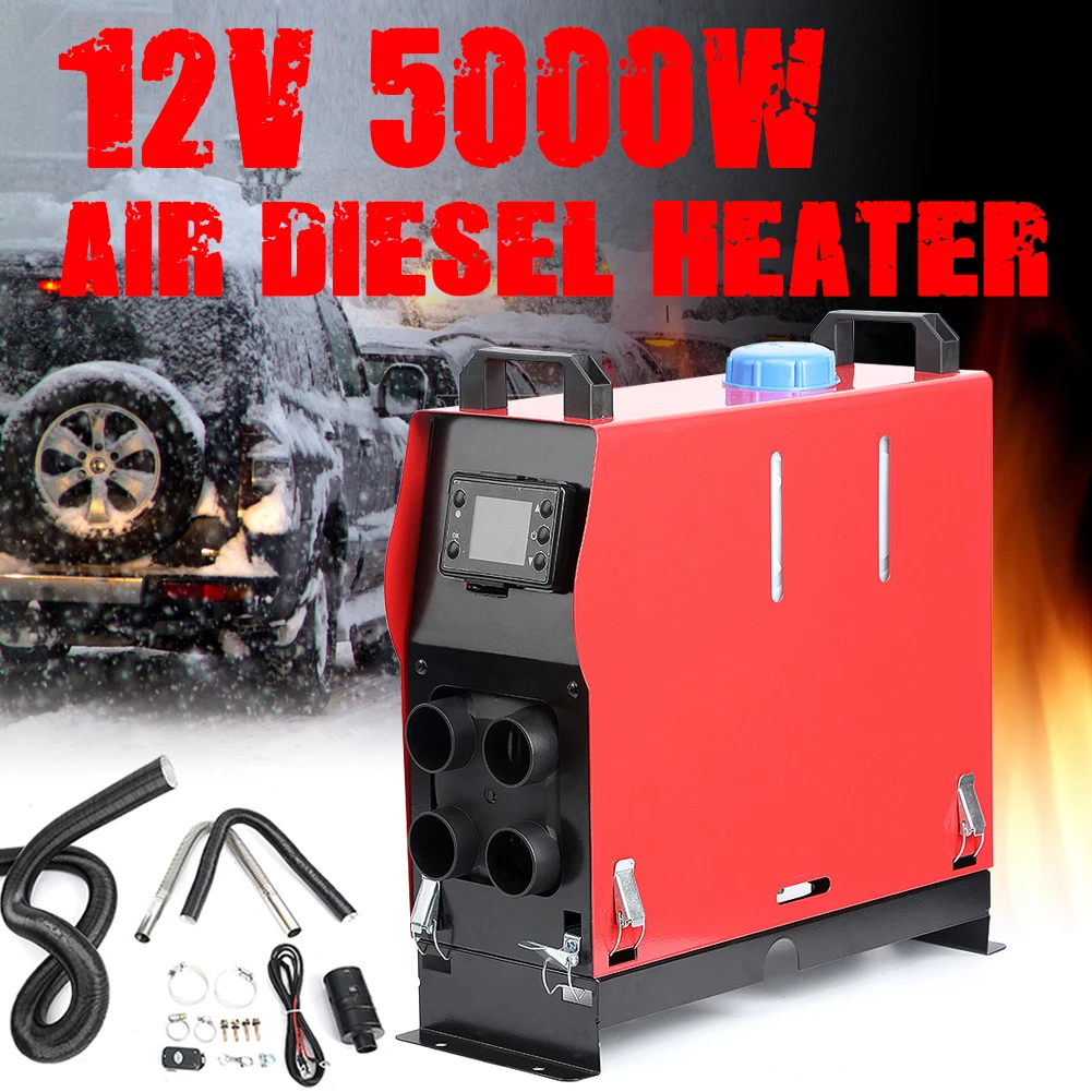 12V воздушный дизельный Обогреватель 5000W 4 отверстия ЖК дисплей монитор