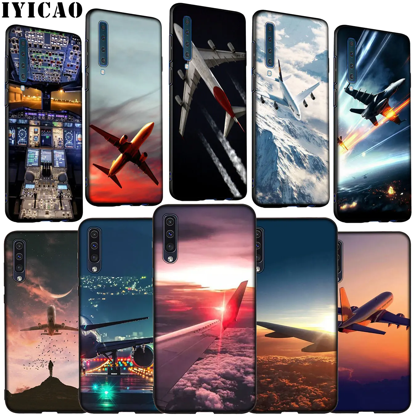 

IYICAO aircraft plane airplane aeroplane Soft Silicone Case for Samsung Galaxy A70 A60 A50 A40 A30 A20 A10 M10 M20 M30 M40 Cover