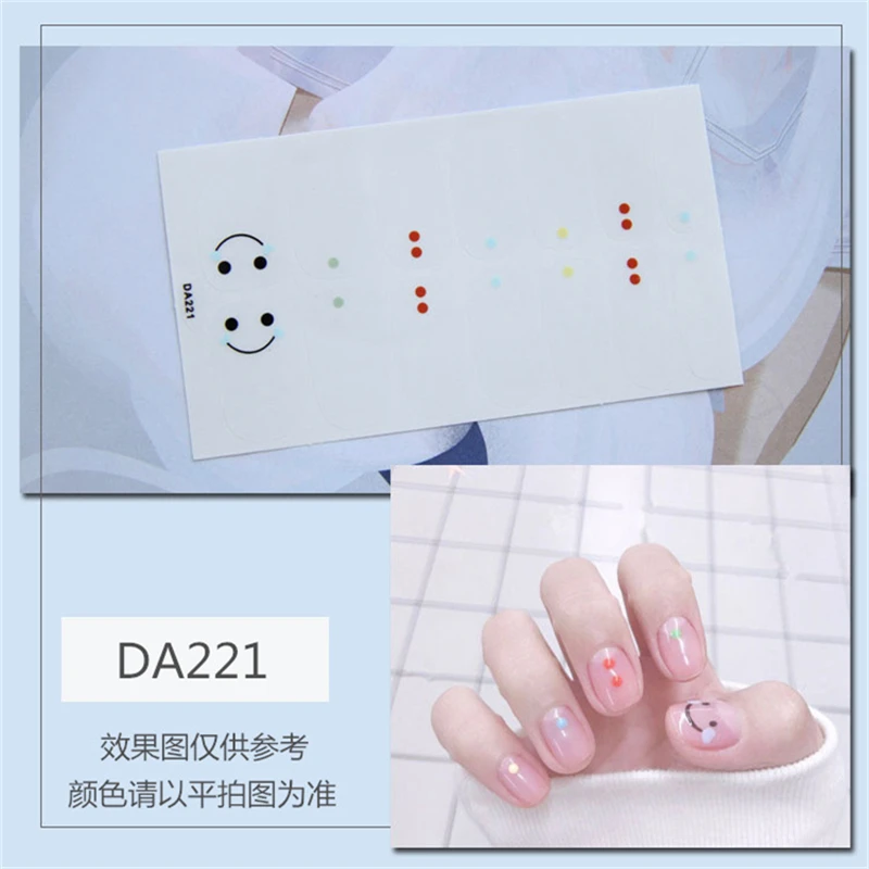 14 шт./комплект новая наклейка для ногтей полная наклейка s Водонепроницаемая Экологически чистая наклейка для ногтей многоцветная пленка для лака для ногтей - Цвет: DA221