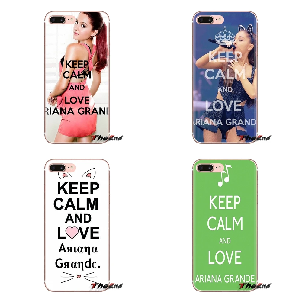 Для Xiaomi Redmi 4 3 3S Pro mi 4i 4C 5 5s Max Note 2 Keep Calm and Love Ariana Grande прозрачный мягкий чехол |