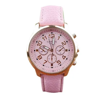 

Lady's reloj mujer New Unisex Leather Band Analog Quartz Vogue Wrist Watch Watches PK zegarek damski часы женские A80