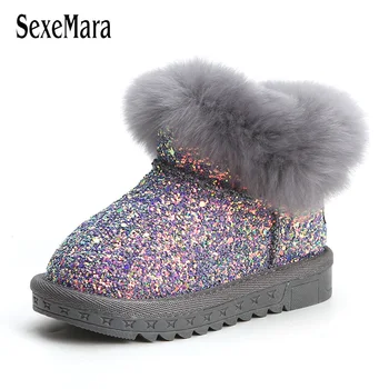 

Baby Shoes Winter Toddler Girl Shoes Really Fur Shoes for Baby Boy Light Bling Newborn Infant Boots Outdoor 0-7 Years B11081