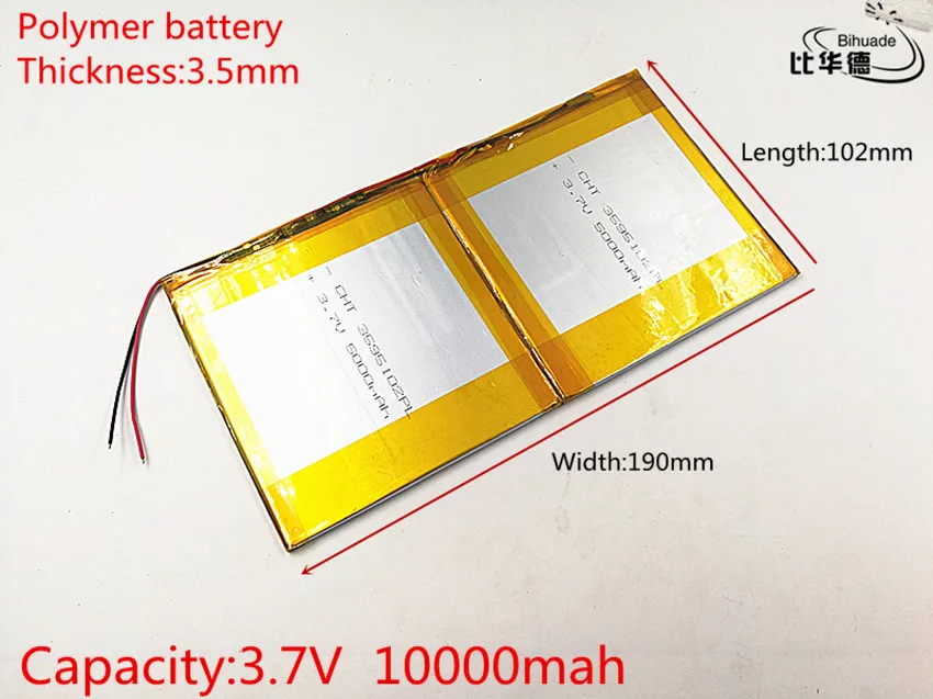 3,7 V, 10000 мАч(полимерный литий-ионный аккумулятор) литий-ионный аккумулятор для планшетного компьютера 9 дюймов 10 дюймов 10,1 дюймов 35102190