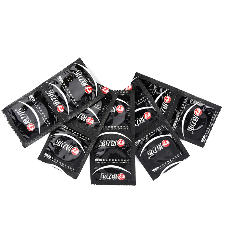 10pcs Black Durable Condoms Ultra Thin Penis Sleeve Long Lasting Natural Latex Lubricated Condoms Men Contraception Sex Products