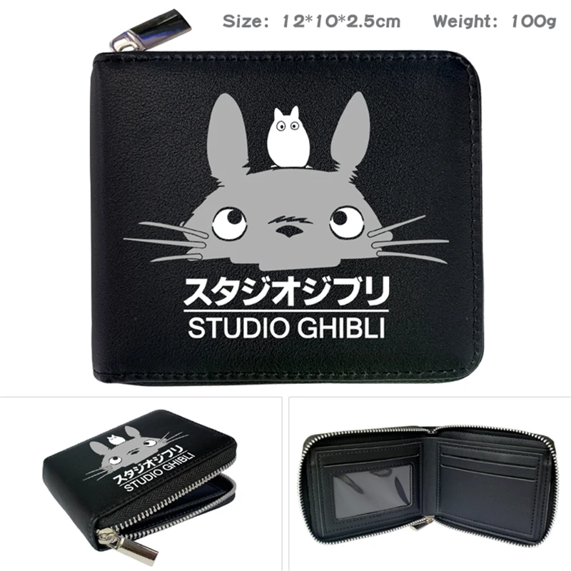 PU Anime Cartoon My Neighbor Totoro Wallet Short Purse for Student Whit Credit Card Holder 