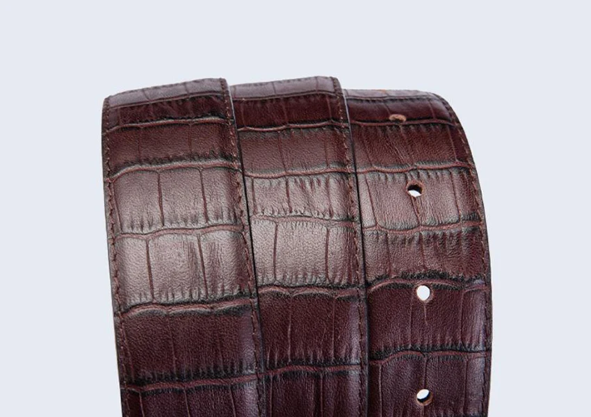 Male Genuine Leather Crocodile Grain Business Belt Top Layer Cowskin Alligator Grain Jeans Belt Quality Assurance XKS202
