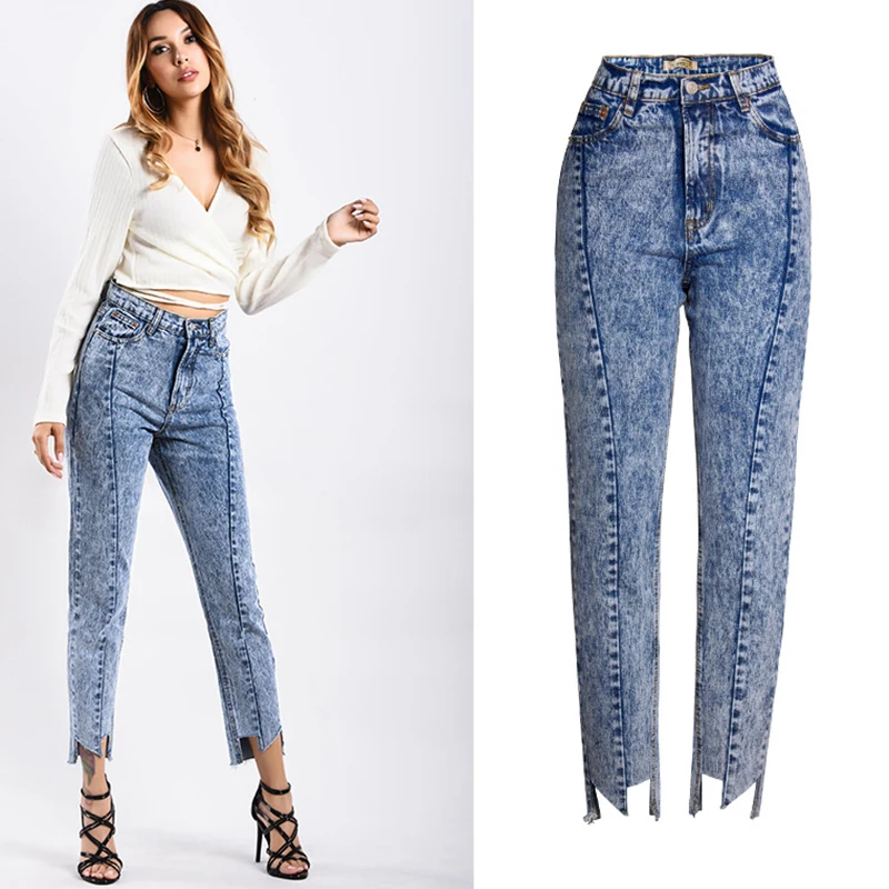 

Women's Long Jean High Waist Straight-leg Jeans Comfortable Trousers