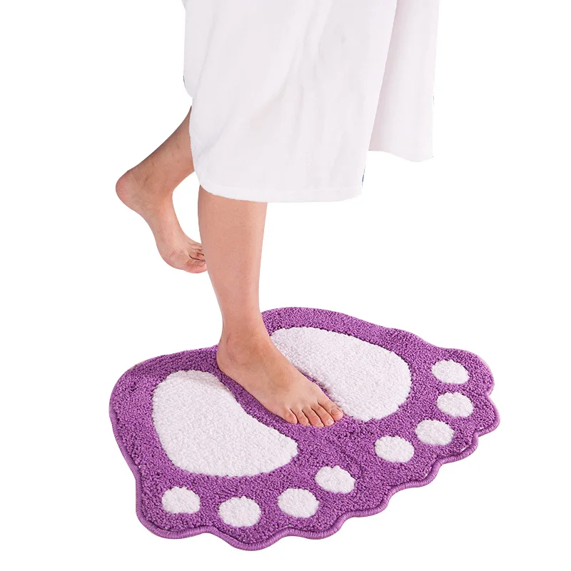 40x60cm Bath Carpet Cute Foot Print Bathroom Mats Colorful Shower Rugs Doormat For Entrance Door Toilet Wc Area Rug Food Pad Ziloqa Online Shopping
