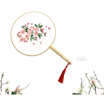 

Hand Held Embroidery Chinese Style Vintage Round Fans Double-sided Classical Fan Silk Female Embroidery Flower Fan Dance Prop