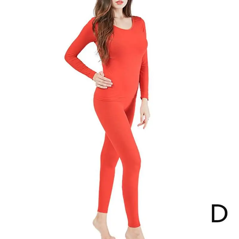 Женский зимний бесшовный термо внутренний комплект одежды 37 градусов ультра-тонкий комплект термобелья с постоянной температурой - Цвет: D