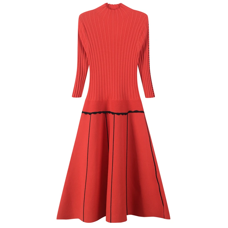Женское платье, облегающее, с бисером, вязаное, в полоску, Vestido, вечернее платье с оборками, Femme, половина рукава, пуловеры, зимний джемпер