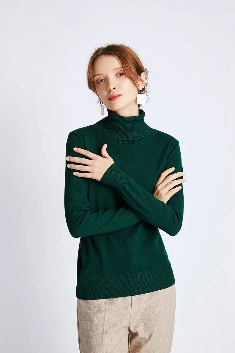 ONLYSVTER женский свитер с высоким воротником пуловеры с длинными рукавами Топ хорошо тянется мягкий женский джемпер Повседневный вязаный пуловер