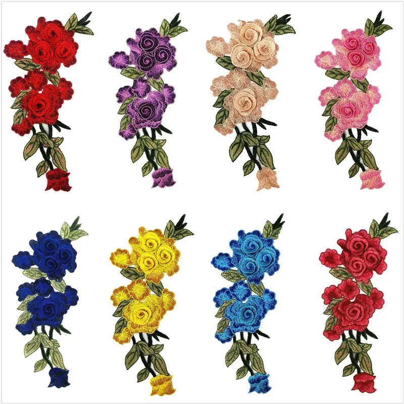 Patchs Brodés à Coudre Ou à Repasser Pour Vêtements, Sac, Motif Fleurs