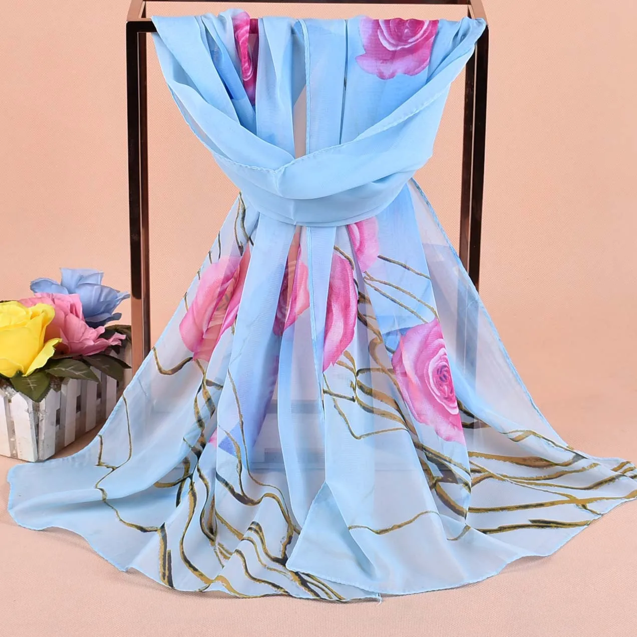 Бесплатная доставка 2019 роскошный бренд летний женский шарф на цепочке мягкие