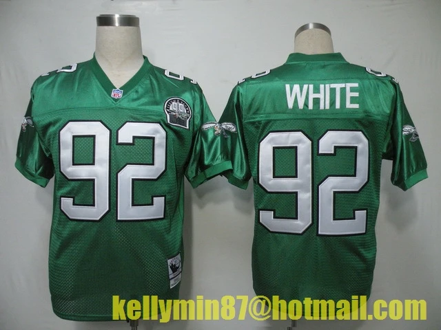 Stitiched, Philadelphia s, Reggie White, Randall Cunningham, Jerome коричневый, Joyner Green, возврат для мужчин Джерси - Цвет: Зеленый