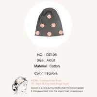 Geebro New Adult Hat For Men And Women Solid Color Flower Accessorie Ribbing Beanies Warm Soft Casual Skullies Bonnet Gorras Cap 2
