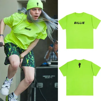 

Billie eilish T-shirt short sleeve T-shirt solid T-shirt casual dynamic green design Fashion Tops Men T-shirt