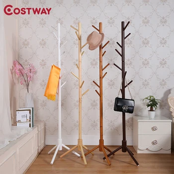 

COSTWAY Clothes Hanger Coat Rack Floor Hanger Storage Wardrobe Clothing Drying Racks porte manteau kledingrek perchero de pie