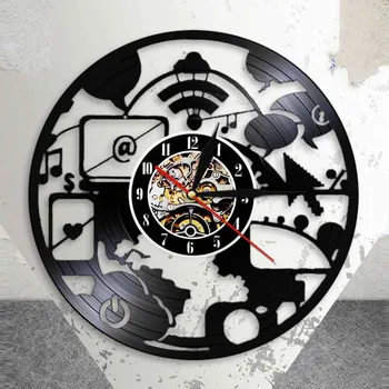 

Computer Clock Modern Wall Office Decoration Engineering Designer Vinyl Vinyl Record Clock Art
