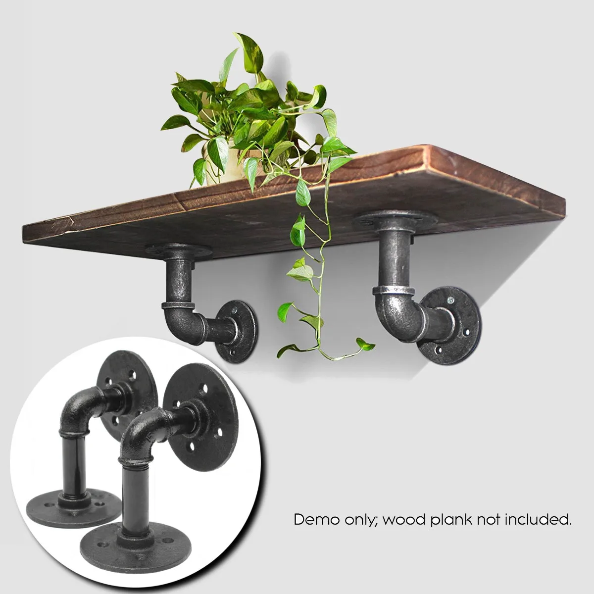 Vintage Black Iron Pipe Suporte Prateleira Wall Mounted Armazenamento Suporte Racks Faça Você Mesmo Decoração Isk Estante Lareira Pcs