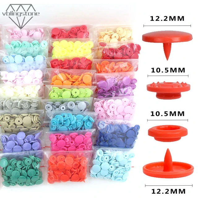 KAM Round Snaps Buttons For Bib 20 Sets T5 Plastic Cover Press