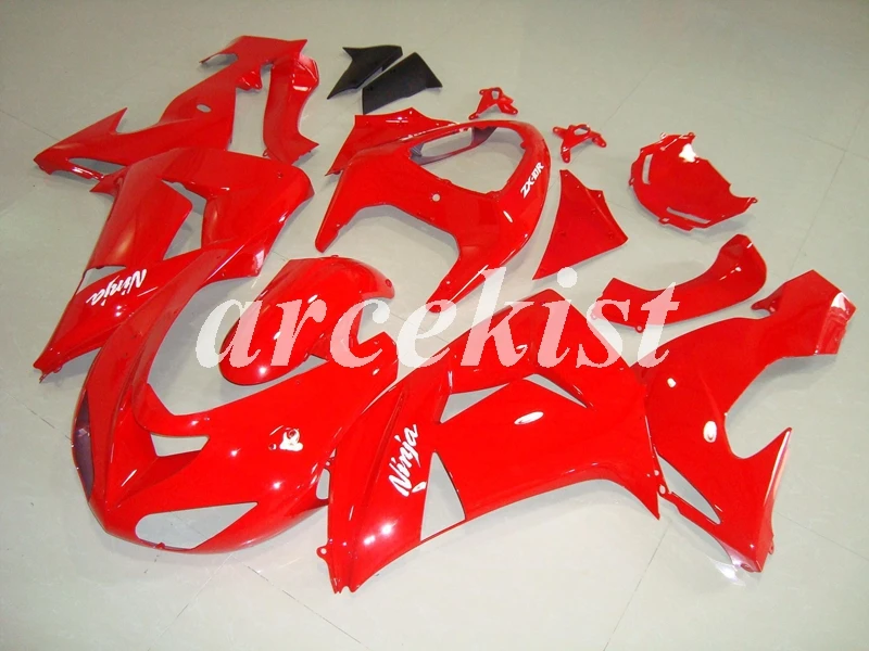

4 Gifts New ABS Motorcycle Full Fairings kit Fit For Kawasaki Ninja ZX-10R ZX10R 2006 2007 06 07 Custom Red Glossy