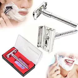 Men's Traditional Double Edge Wet Shaving Safety Razor Razor Hair Case Care Blade Professional Manual Travel Beard L6G5