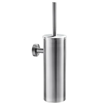 

Toilet Brush for Cleaning Black Color with Stainless Steel Wall Mounted Brush Holder Chromed Finish