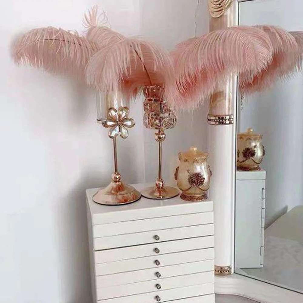 Natural White Ostrich Feathers 10pcs/lot 15-20cm/25-30cm/30-35cm Wedding Home Decoration Table Centerpiece Crafts