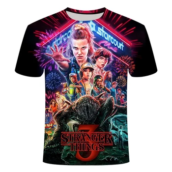 

new 3D printed t shirt Stranger Things 3 tshirt men' children's Short sleeve Tops Hot Tv series Camiseta kid's shirt gym