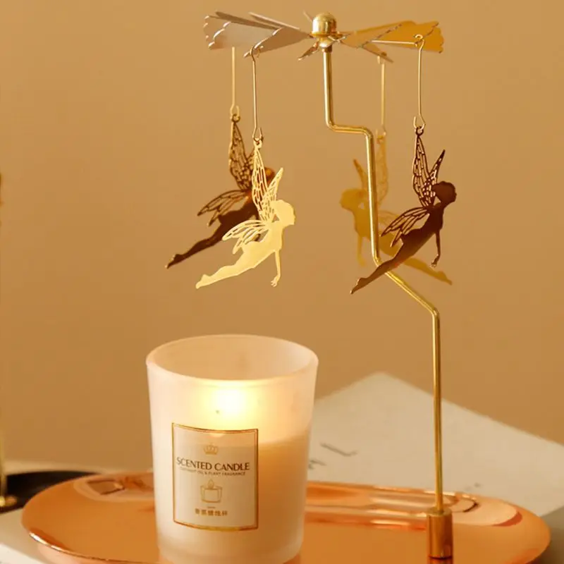 Rotary Spinning Candlestick Candle Holder Metal Candle Holders Carousel Home Party Decor Gift For candle holders