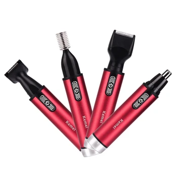 

4 in 1 Men's Set Electric Battery Operated Nose & Ear Hair Trimmer Sideburns Trimmer Eyebrow Trimmer Beard Trimmer 42