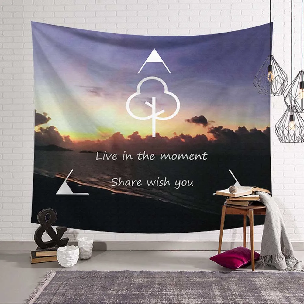 Мандала настенный гобелен с надписью Faith 3D Life Credo Smile Art ковер одеяло изображением