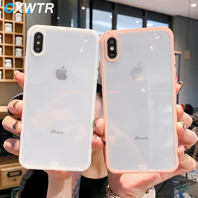 Противоударный прозрачный силиконовый мягкий чехол для телефона на iPhone X XS XR XS Max 8 7 6 6S Plus прозрачная задняя крышка защитный чехол