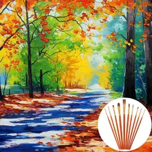 10 шт набор кистей для рисования для художника нейлоновые волосы акварельные акриловые масляные краски для рисования принадлежности для рисования