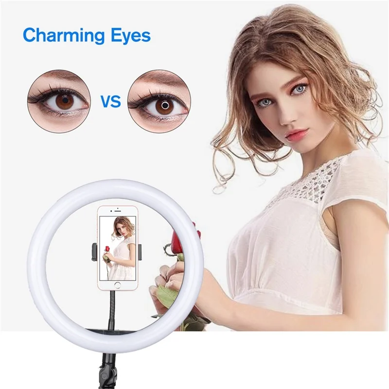 Goedkoop Led Selfie Ring Licht 6 8 10 inch Dimbare 3200 5500K Ringlicht Fotografie Lamp voor Youtube video Make Up Foto Studio Verlichting