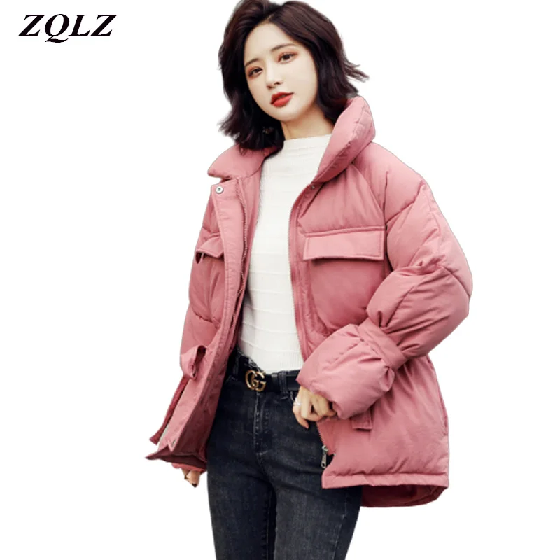 

Zqlz Winter Jacket Women Thick Down Cotton Parka Mujer Plus Size Padded Basic Bubble Coats Female 2019 Korean Women Clothing