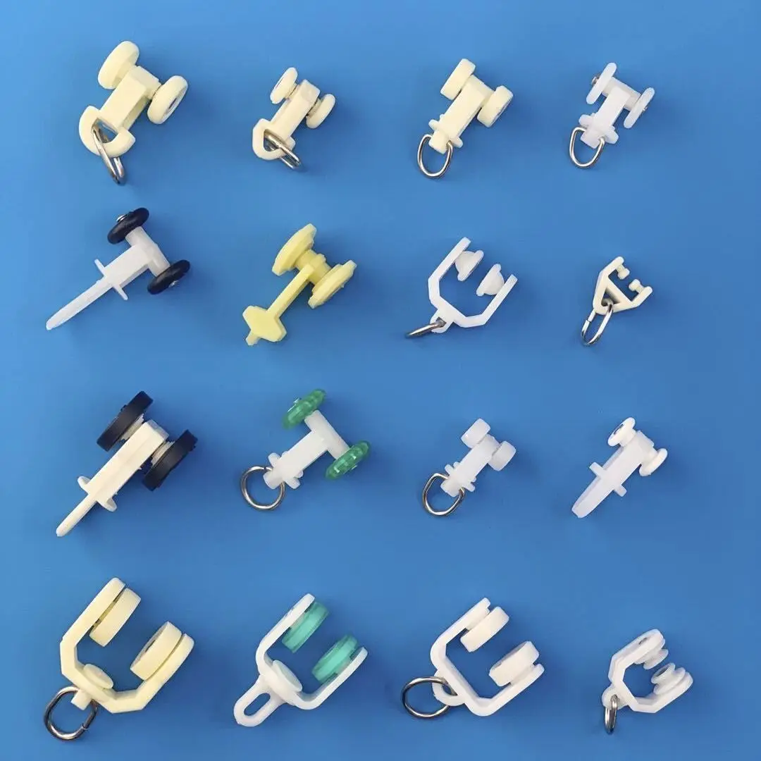 20pcs Curtain Track Accessories Pulley Assist Scroll Wheel Old Fashioned Straight Rail Curved Rail Slide Hook and Loop E11694
