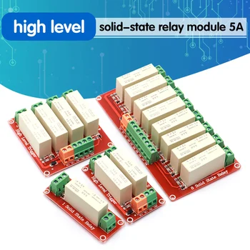 

5A 1 2 4 8 Channel Relay Module High Level Trigger DC Solid State Relay Module Single Phase Device Electrical DC3-32V