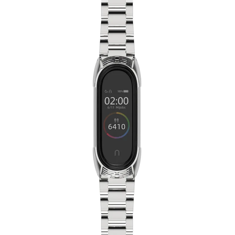 TF mi Band 4 ремешка металлический браслет для Xiaomi mi 4 3 ремешка Безвинтовой нержавеющей стали mi Band 3 NFC наручные смарт-браслет